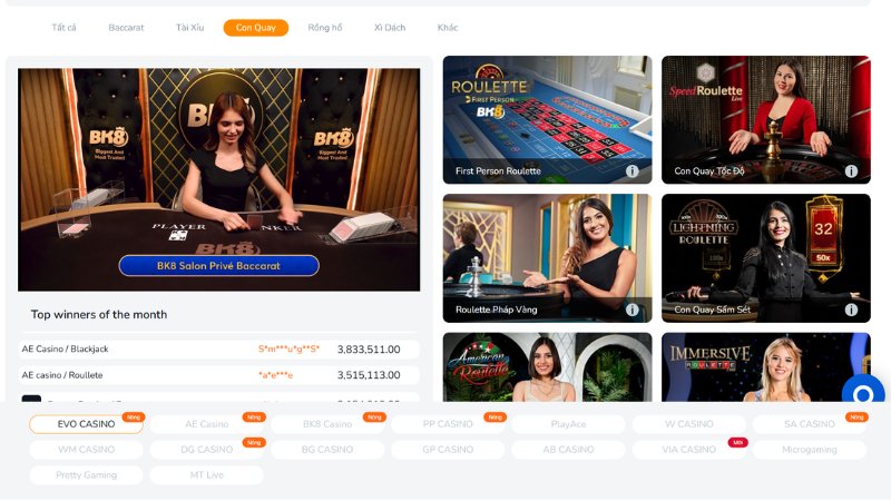 Nhà cái sở hữu nhiều ưu thế, phù hợp để chơi Roulette